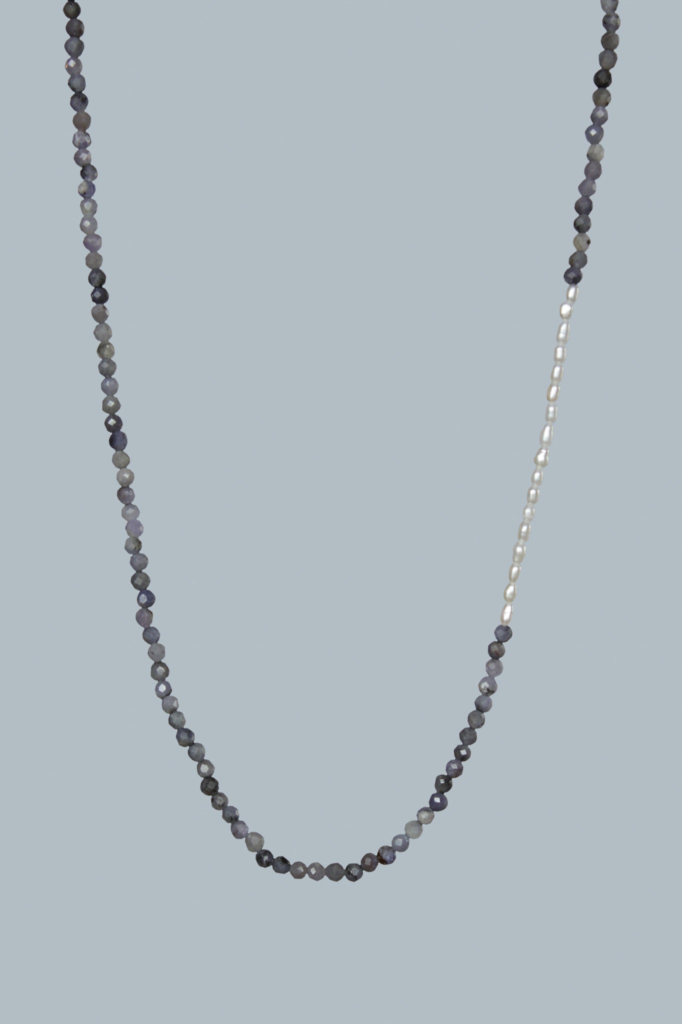 Tanzanite and Pearl Beaded Necklace