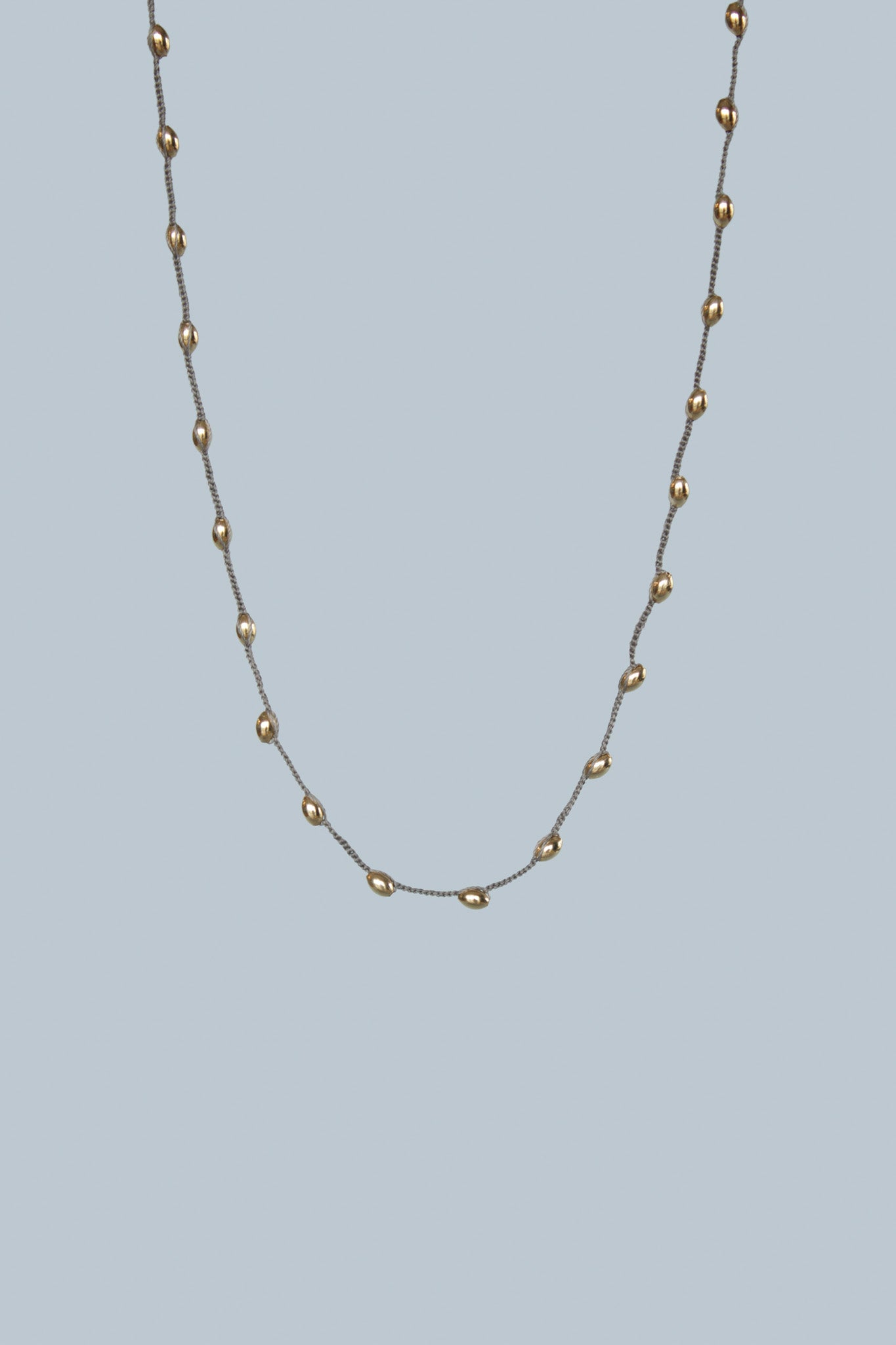 Gold Filled Oval Beads Crochet Necklace