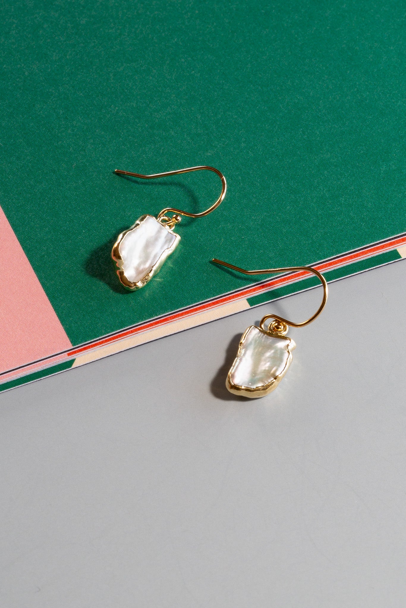 Biwa Pearl Gold Plated Earrings
