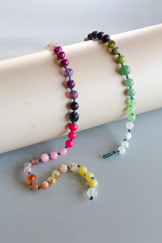 Rainbow of Beads Necklace 27"