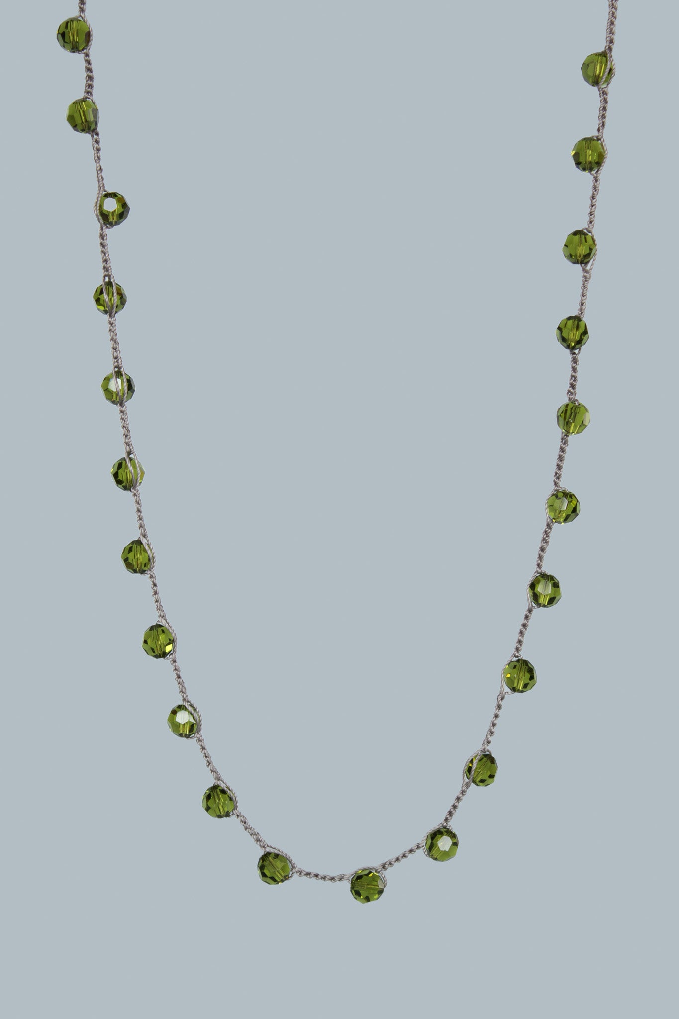 Green Crystal Beaded Necklace