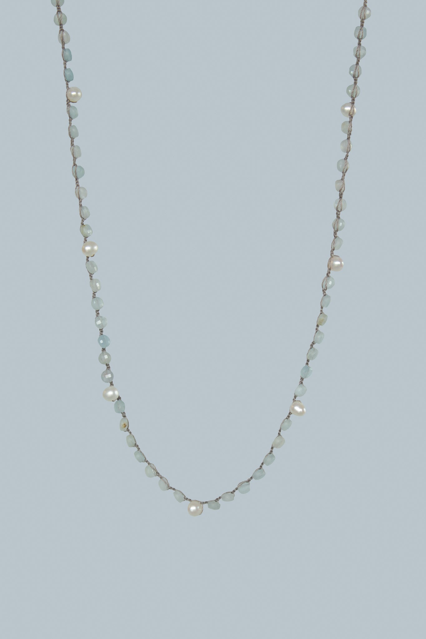 Aquamarine and Pearl Necklace