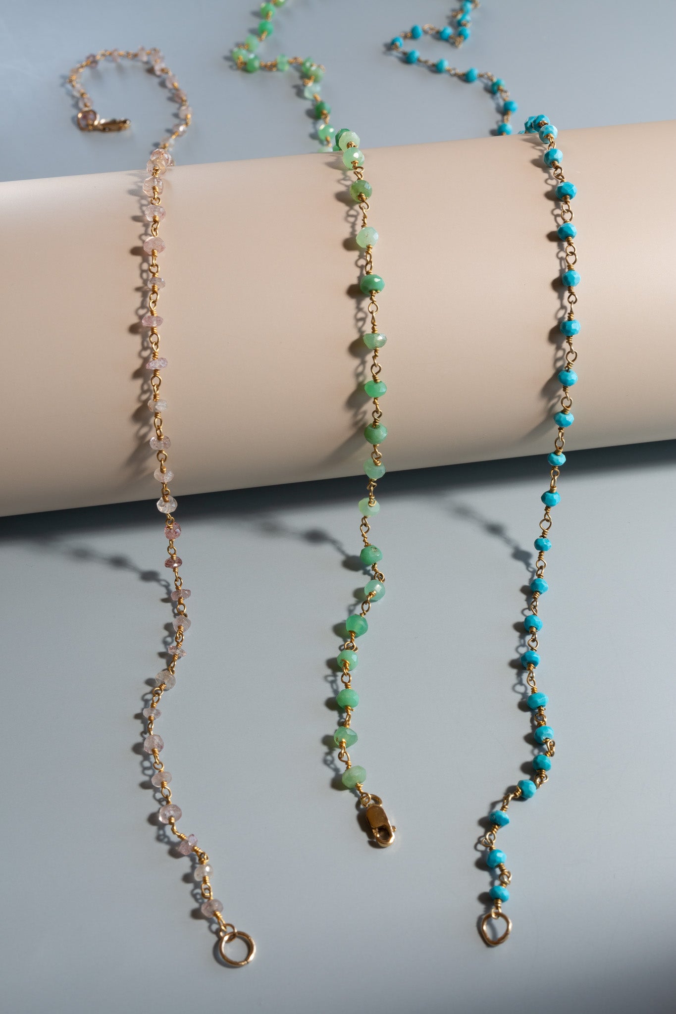 Turquoise Beads Necklace 38"