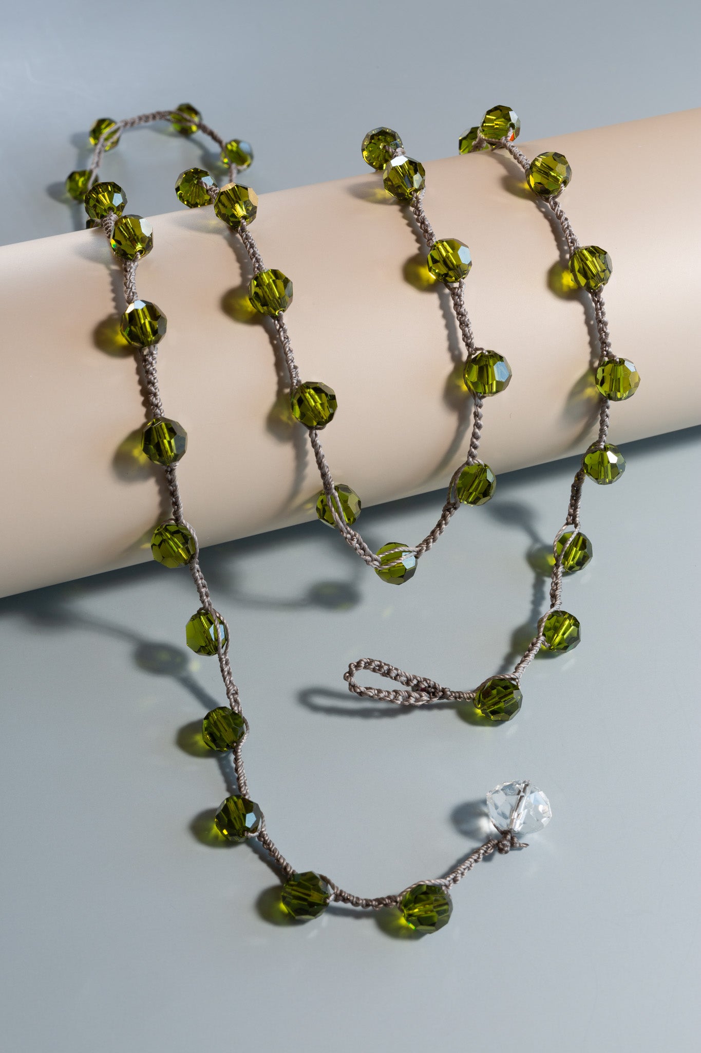 Green Crystal Beaded Necklace
