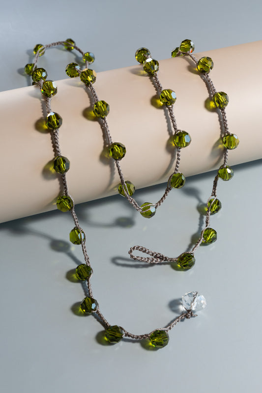 Green Crystal Beaded Necklace