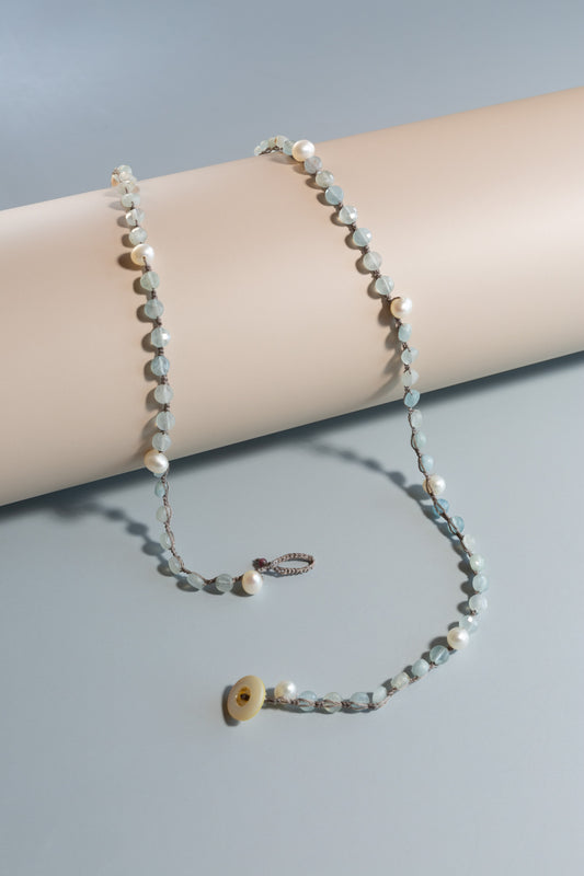 Aquamarine and Pearl Necklace