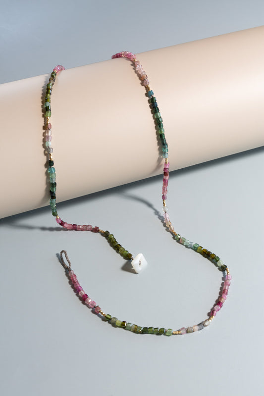 Tourmaline and 14K Gold Beaded Necklace