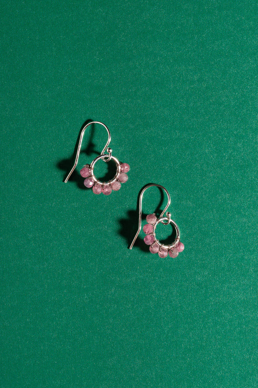 Pink Tourmaline Drops Sterling Silver Earrings