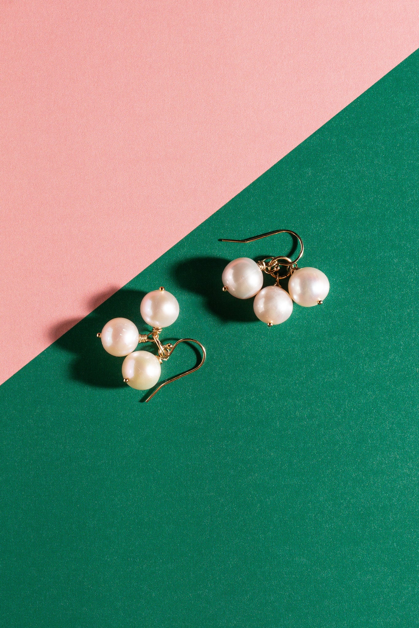 Three Pearl Cluster Earrings