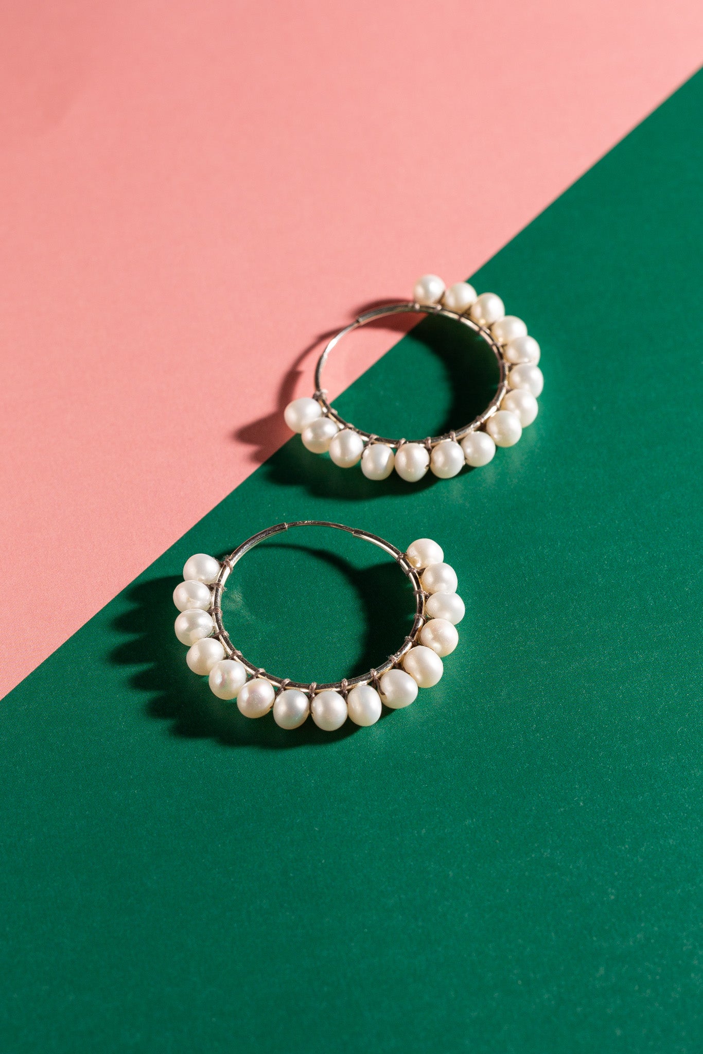 Pearl Hoops Earrings